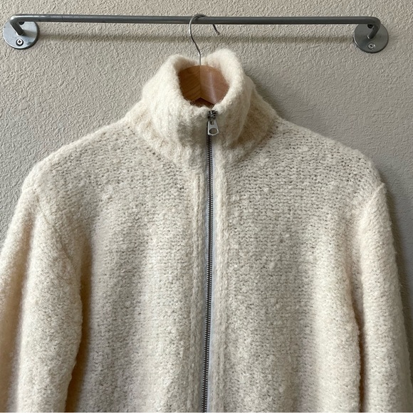 Wilfred Free Aritzia Cropped Zip-Up Marilyn Sweater Sz:XXS Cream - Picture 5 of 10